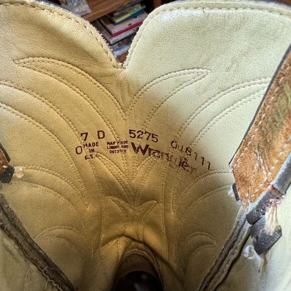 Vintage Wrangler Cowboy Boots Sz 7 D - Picture 6 of 7